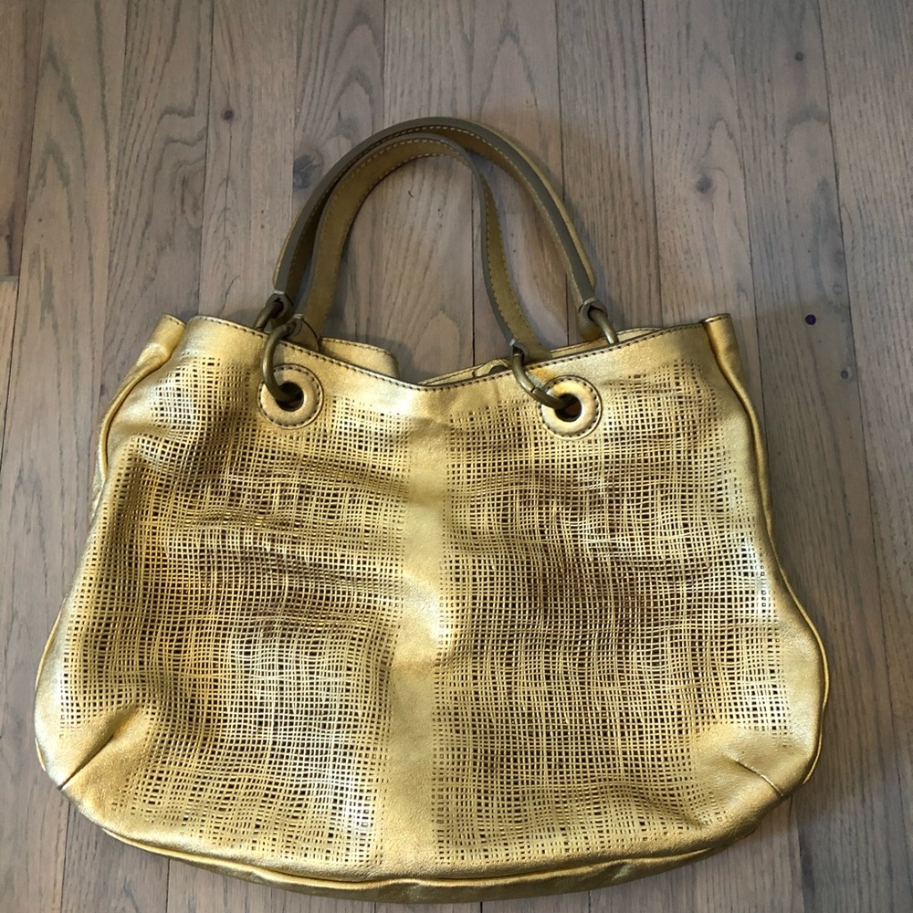 Metallic gold bag